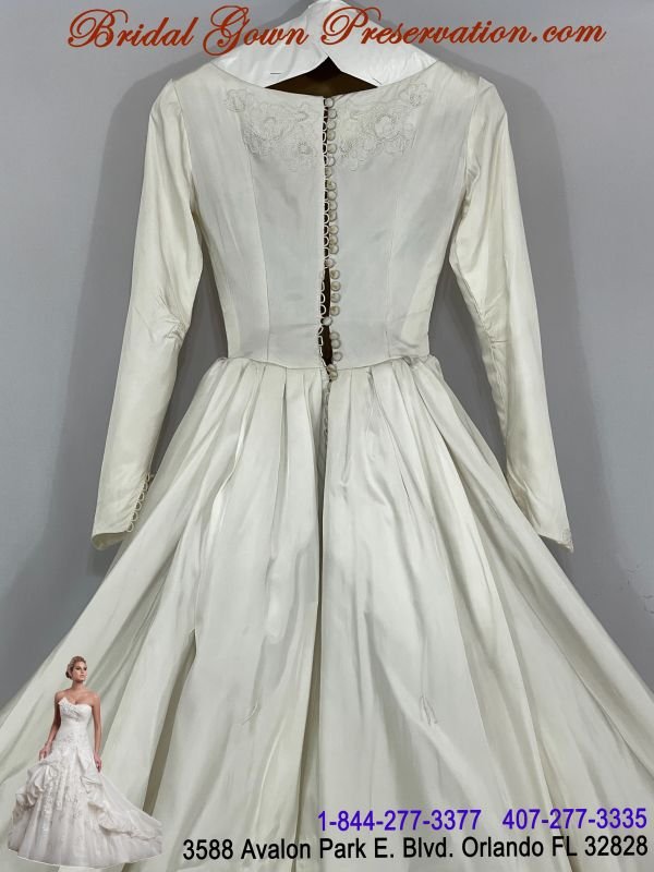 60 year old wedding gown now restored-Restoration